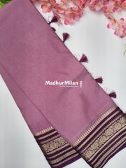 SEMI CREPE SILK SAREE ONION PURPLE