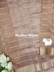 TISSUE ORGANZA SAREE DUSTY PEACH