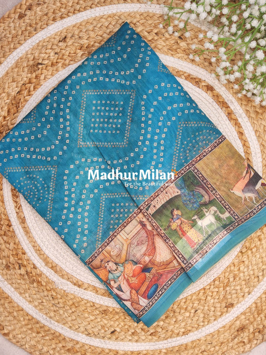 BANDHEJ DIGITAL MONGA SAREE RAMA