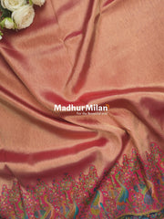 BANARASI ALFA MEENA WEAVE SAREE PINK