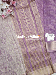 ASSAM SILK PRINTED SAREE DUSTY PURPLE