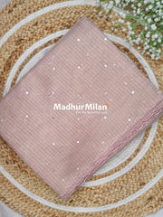 TISSUE KOTA WORK SAREE DUSTY PEACH