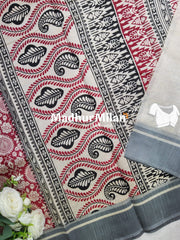 CHARCOAL BEAUTY SAREE RED BLACK