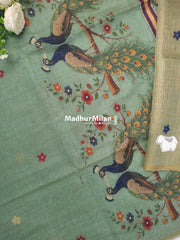 PEACOCK KOVAI COTTON SAREE GREEN