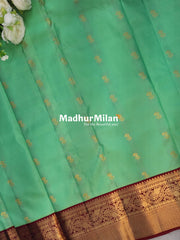 KANCHI BUTTA BORDER SAREE AQUA RED