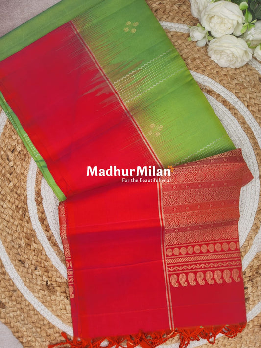 UPPADA SOFT SILK SAREE PISTA GREEN PEACH