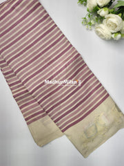 SEMI TUSSER EMBROIDERY BORDER SAREE LAVENDER