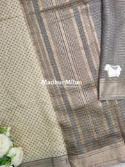 ASSAM SILK PRINTED SAREE DUSTY GREY