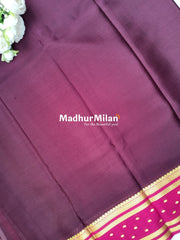 BENTEX BUTTA BORDER PURE CREPE SILK SAREE WINE PINK