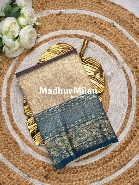 GANGOTRI TISSUE SILK SAREE DUSTY PURPLE RAMA