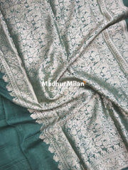 MISAKI BANARASI CREPE SILK SAREE GREEN