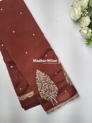 KUSHI SILK EMBROIDERY WORK SAREE GINGER