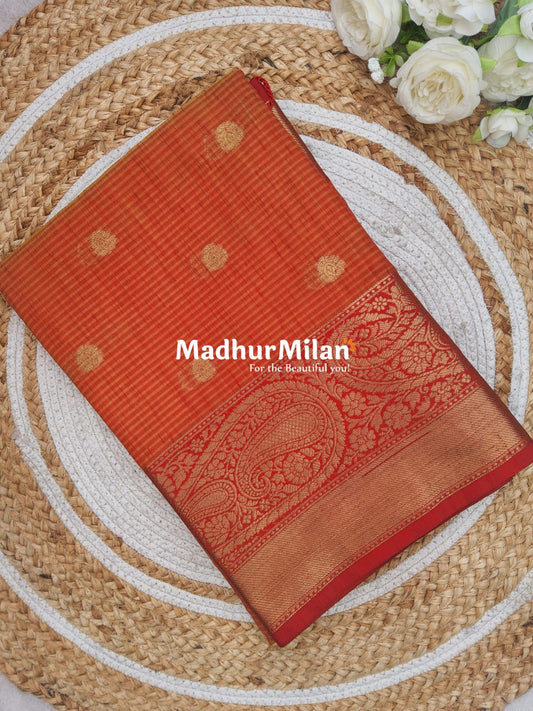 BANARASI KORA SILK SAREE GOLD