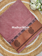 SUTI MANGO SELF WEAVING COTTON SAREE DUSTY RED
