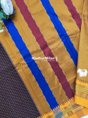 ILKAL ZIG ZAG SAREE BROWN