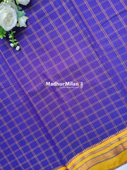 ILKAL BOX CHECKS SAREE PURPLE