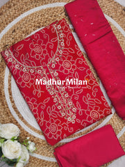 INIRA FLORAL PRINTS SALWAR SUIT SET PINK