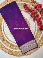 MARVI BANARASI SELF EMBOSS CREPE SILK SAREE PURPLE