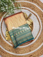 KALANJALI TISSUE SILK SAREE DUSTY ORANGE RAMA