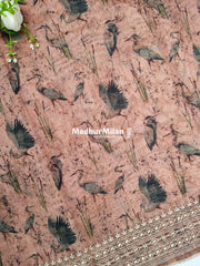 CHANDERI FLAMINGO EMBROIDERY WORK SAREE DUSTY ROSE