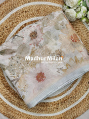 LENIN KOTA FLORAL MIRROR WORK SAREE YELLOW