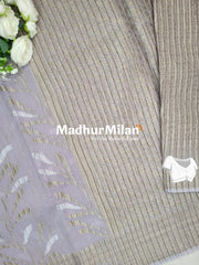 CRUSHED KORA COTTON SAREE LAVENDER