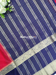 SEMI CREPE SILK SAREE PINK PURPLE