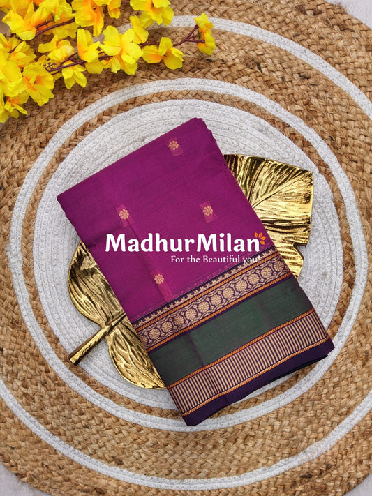 CHETTINAD COTTON SAREE DUSTY MEGENTA