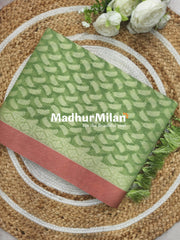 SWISS COTTON SAREE GREEN