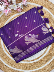 PEACOCK BORDER BANARASI SAREE PURPLE