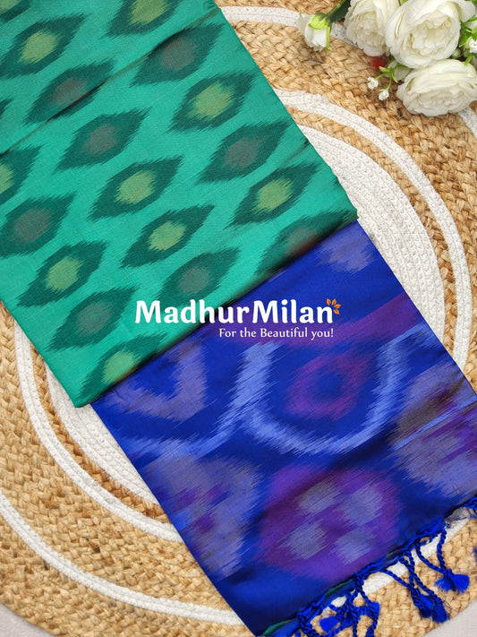RUBY SILK POCHAMPALLY SAREE RAMA BLUE