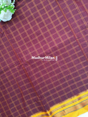 ILKAL BOX CHECKS SAREE BROWN