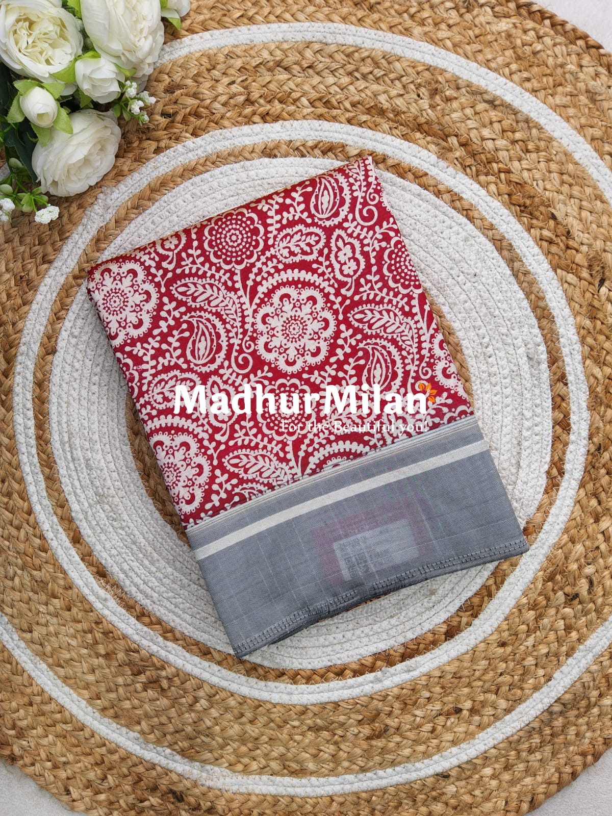 CHARCOAL BEAUTY SAREE RED BLACK