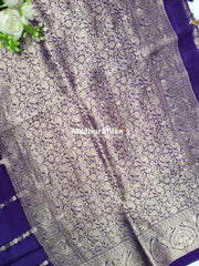 BANARASI RUSSIAN CREPE SAREE PURPLE