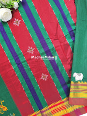 ILKAL PEACOCK KASUTHI WORK SAREE GREEN