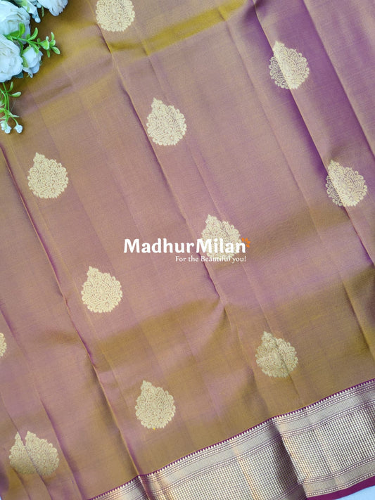 KANCHI BUTTA BORDER SAREE MUSTARD MAROON