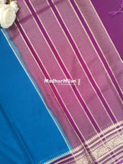 SEMI CREPE SILK SAREE PEACOCK PURPLE