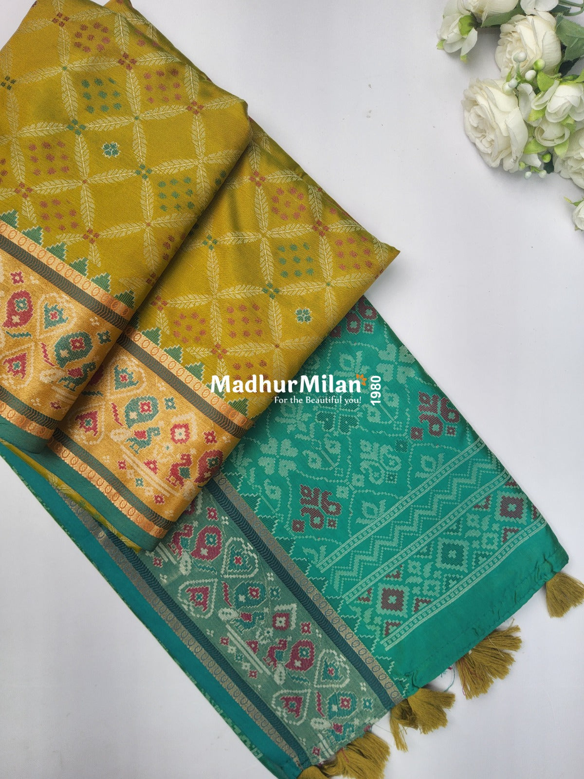 PATOLA SOFT SILK SAREE GREEN