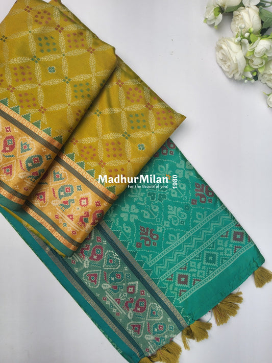 PATOLA SOFT SILK SAREE GREEN