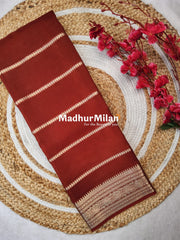 MYSHA BANARASI CREPE SILK SAREE BRICK RED