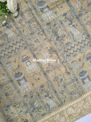 KOTA EMBROIDERY BODER WORK SAREE YELLOW