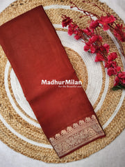 MISAKI BANARASI CREPE SILK SAREE BRICK RED