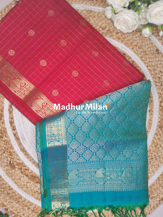 UPPADA SOFT SILK SAREE MAROON RAMA