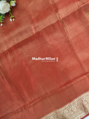 BANARASI TISSUE ORGANZA SAREE ORANGE