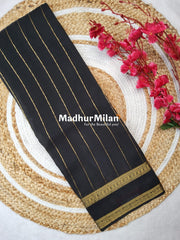 MAYRA BANARASI CREPE BENTEX BORDER GOLD JARI SAREE RICH BLACK