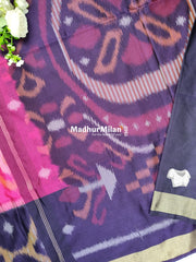 RUBY PATTOLA SILK TISSUE BORDER PINK PURPLE