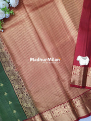 KANCHI CHECKS BUTTA BORDER SAREE GREEN RED