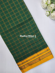 ILKAL BOX CHECKS SAREE GREEN