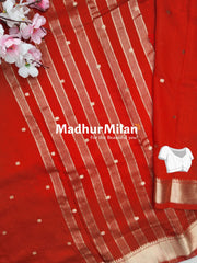 BORDER BUTTA WEAVE SAREE RED SAREE