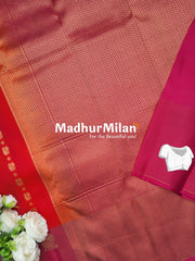 CHECKS BORDER BUTTI SILK SAREE PEACH PINK